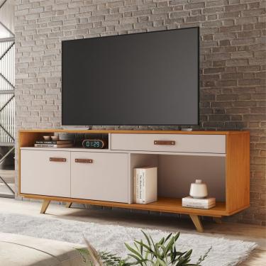 Imagem de Rack Para Tv Até 65 Polegadas 2 Portas 1 Gaveta Impar Jcm Móveis Cinamomo-off White