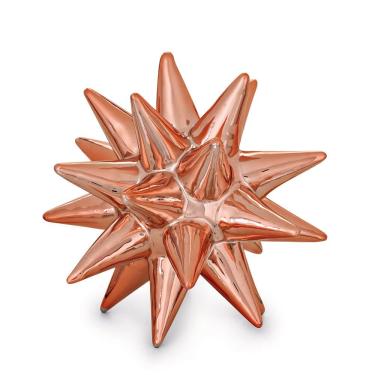 Imagem de Enfeite Decorativo ouriço em Cerâmica Rosê Gold 15x16cm