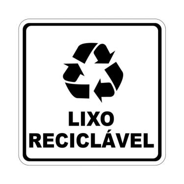 Imagem de Adesivo Lixo Reciclável 1 Unidade 15Cmx15Cm Branco