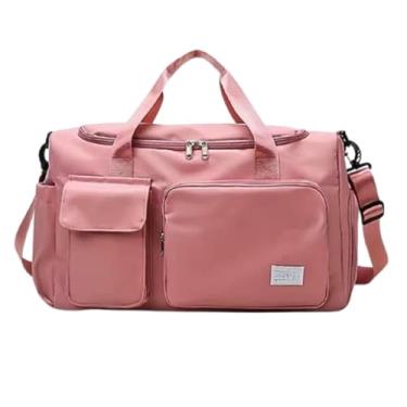 Imagem de Bolsa Academia Feminina Compartimento, Impermeável, Espaçosa, Transversal, Leve, Treino, Blogueira, Viagens, Mala Esportiva, Resistente, Alça, Grande Capacidade, Estilo, Porta Tênis, Fitness, Rosa