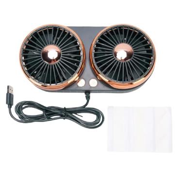 Imagem de Ventilador USB DE Carro DE Cabeça Dupla, 3 Velocidades DC 5V 360 ° ROTAÇÃO VENOR DE REFRIGENHO DE VEÍCULO SIMPLO PARA SEDANS SUVs RVs TRIMENTOS, Adequado PARA Sedãs, SUVs, RVs e