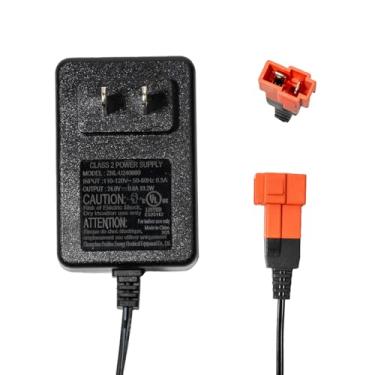 Imagem de ToiCottage Carregador De Bateria 2 Pinos Com Soquete Quadrado Vermelho 24 V Para Brinquedos Passeio, Compatível Peças Reposição Kid Trax Huffy Torex Carros Infantis