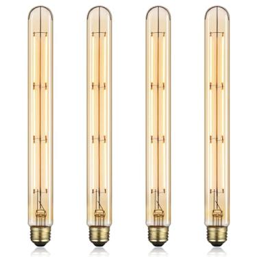Imagem de TORCHSTAR Lâmpada Led Vintage De Filamento T300, 9 W, 11,69 Polegadas Comprimento, Tubular Edison, Base E26, Regulável, Decorativa T10 Para Luminária Parede, Vidro Âmbar, 2000 K, Suave E Quente, Etl