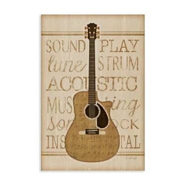 Imagem de Stupell Industries Design de arte de parede em tela com tema de guitarra banda de garagem por Jennifer Pugh, 20 x 30