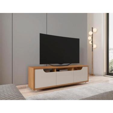 Imagem de Rack Jersey 160cm c/ Gaveta 2 Portas e Prateleiras p/ itens Sala de Es