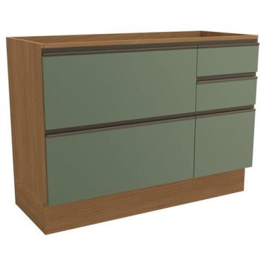 Imagem de Balcao Pia Sem Tampo 1P 4G 120 cm Maxxi G746 Canela Verde Kappesberg, 