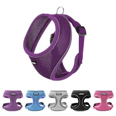 Imagem de AIITLE Peitoral para cães pequenos, malha respirável de camada tripla, ajuste ajustável e design reflexivo, colete acima da cabeça sem estrangulamento para uso interno/externo, perfeito para maltês
