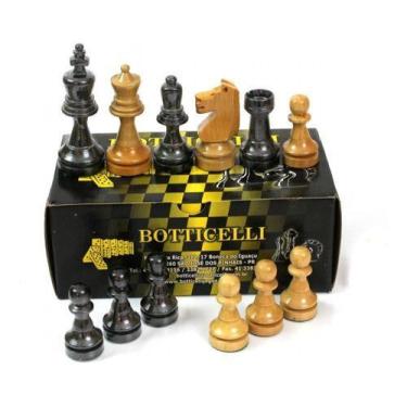 Imagem de Peças Para Tabuleiro Xadrez Madeira Médio Oficial Rei 10cm - Tacolândi