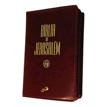 Imagem de Bíblia de Jerusalém Média Original Completa Capa Zíper Livro Sagrado p