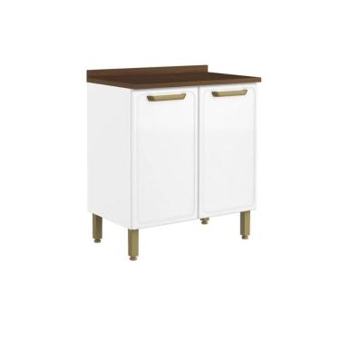 Imagem de Gabinete de Cozinha Modulado c/ Tampo Bella 1 Porta 80cm Branco - Bertolini