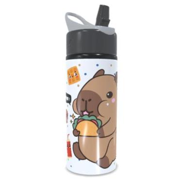 Imagem de Garrafa Squeeze De Alumínio Capivara Personalizada 600ml - Mecolour