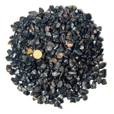 Imagem de 1 kg Ônix Preto Rolado Pedra Natural PP Aprox. 3 a 8mm - CristaisdeCur