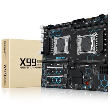 Imagem de SHANGZHAOYUAN Placa-mãe X99 Dual CPU Intel LGA 2011-V3 para processador Xeon E5 V3/V4 Series (E-ATX, DDR4 Max 256GB, PCIe 3.0, NVME/NGFF M.2, SATA 6Gbps, USB 3.0, Gigabit LAN)