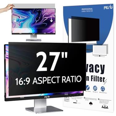 Imagem de Peslv Tela de privacidade de computador de 27 polegadas para monitor widescreen 16:9, removível de 27 polegadas, antirreflexo, proteção de filtro de privacidade (23 9/16" x 13 1/4")