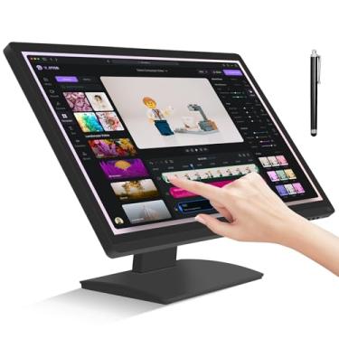 Imagem de FYHXele Monitor de tela sensível ao toque de 24 polegadas, tela sensível ao toque IPS FHD 1080p, 100Hz, monitor multitoque retroiluminado por LED, VESA, HDMI e VGA e tela sensível ao toque de