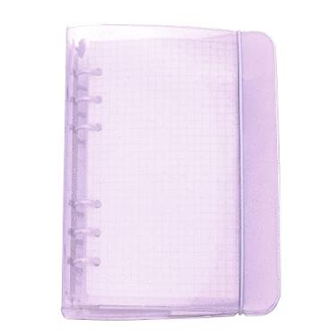 Imagem de Pasta de arquivo A6/ A5 com 6 furos coloridos PP com anel redondo para fichário para protetores de folhas soltas (mini conjunto A6, lilás pastel)