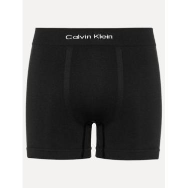 Imagem de Cueca Calvin Klein Trunk Modern Logo Seamless Rib Preta, S/P