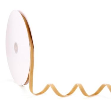 Imagem de Spritewelry 20 jardas fitas de veludo dupla face 10 mm fita de veludo guarnição fitas de tecido cáqui para embrulho de presente, acessórios de vestuário, laço decoração de casamento