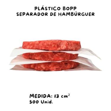 Imagem de Separador de Hamburguer 13x13 de Plástico com 500 unidades Próprio Par