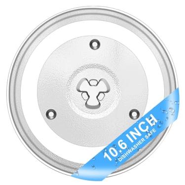 Imagem de SDTC Tech Placa de vidro para micro-ondas de 27 cm, placa giratória de substituição de bandeja de vidro compatível com GE, Panasonic, Toshiba, Galanz, Farberware