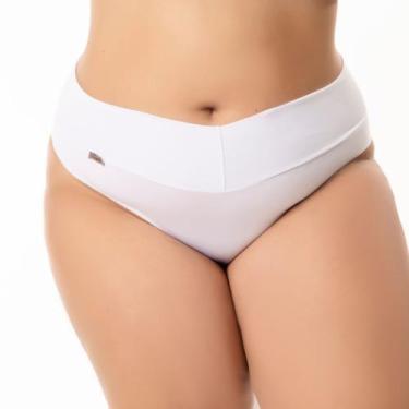 Imagem de Kit 3 Calcinhas Plus Size Cós Alto Fio Duplo. - Sugestiva Modas, Branc