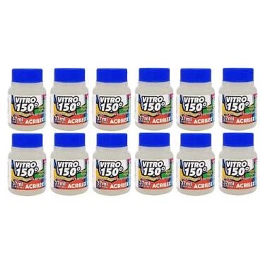 Imagem de Kit Com 12 Tintas Acrilex para Vidro 37ml - Vitro 150 Escolha Sua Cor à Base de Água, Cerâmica e Porcelana Durabilidade e Acabamento Impecável em Projetos de Pintura em Vidro, Porcelana, Cerâmica e Faiança. (Incolor 806)