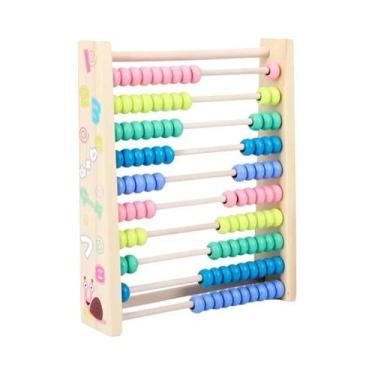 Imagem de Ábaco De Madeira Arco-íris, Brinquedo De Matemática Para Crianças, Con