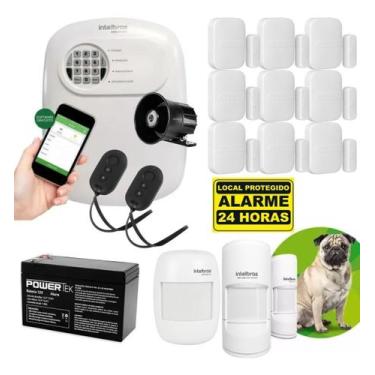 Imagem de Kit De Alarme Intelbras 9 Magnético 03 Infravermelho S/ Fio