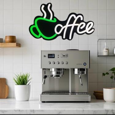Imagem de Placa de café para decoração de parede, letreiros de neon, reguláveis, alimentados por USB, para decoração de placa de café, decoração de parede para cozinha, casa, presentes para amantes de café