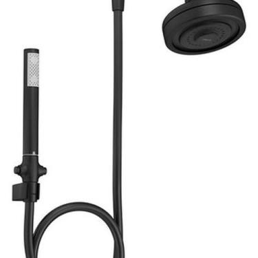 Imagem de Ducha Parede Redonda Com Chuveirinho Acqua Plus Preta - Deca