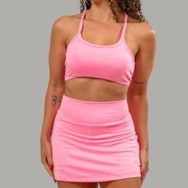 Imagem de Conjunto Top Nadador + Short Saia Academia com Bolsos internos para ce