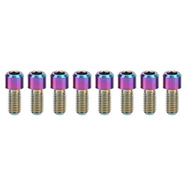 Imagem de Pedais de bicicleta da montanha de titanioi liga de bicicleta -m4x8mm tacos tacos Tords para ciclismo ao ar livre (Brilhante; 3x2,6 mm)