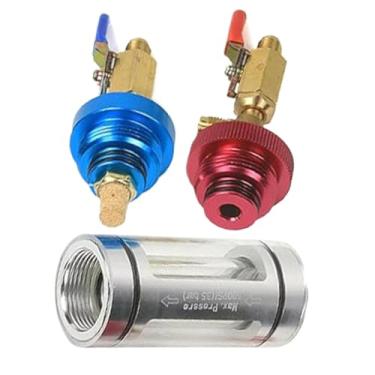 Imagem de Testador de óleo AC | Verificador de óleo refrigerante de ar condicionado automático | Kit de ferramentas de teste com regulador para a maioria dos carros, monitoramento em real, filtragem de