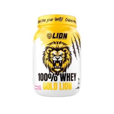 Imagem de 100% whey gold strawberry cream 900g lion sports nutrition