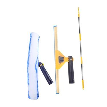 Imagem de ＫＬＫＣＭＳ Conjunto de 3 ferramentas para limpeza de janelas, rodo e vassoura de água, AMARELO, Tamanho real