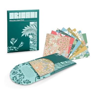 Imagem de Papel origami, arte floral William Morris, conjunto de origami para adultos, 64 folhas com 8 desenhos de dupla face