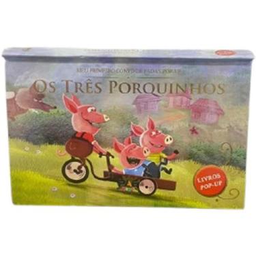 Imagem de Livro Infantil Ilustrado POP-UP os TRÊS Porquinhos 10 Páginas 19,5X12,