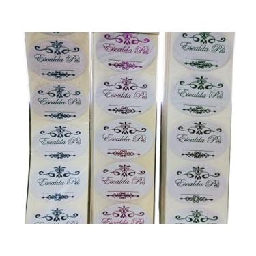 Imagem de 100 Etiquetas Rótulo Adesivo Metalizado Escalda Pés (Rosa Pink)