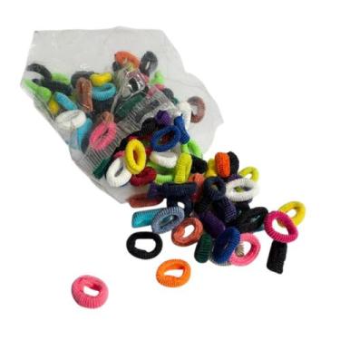 Imagem de kit 200un Mini Xuxinha De Cabelo Colorida Rabicó infantil - Genérica