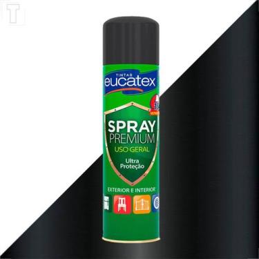 Imagem de Tinta spray premium metalizado eucatex preto p/rodas 400ml