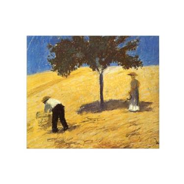 Imagem de Pinturas Famosas em Tela-Quadros Decorativos-Tree in Field-Pôster e Impressões para Sala de Estar e Casa 30x35cm12x13in Sem Moldura