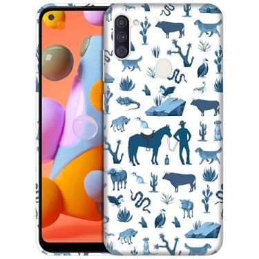 Imagem de GlamCase Capa para Samsung Galaxy A11, Galaxy A11 - Padrão Animal do Deserto do Oeste Selvagem Impresso Bonito Slim Fit Plástico Rígido Designer Capa Traseira para Telefone Traseiro para Samsung A11