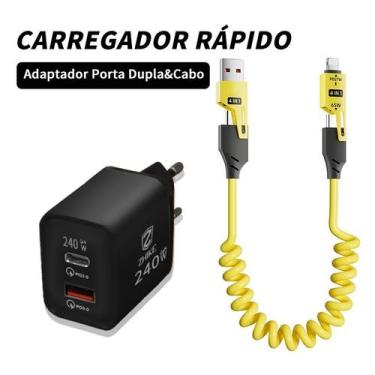 Imagem de Carregador Para iP Tipo C Cabo 4 Em 1 Carregamento Rápido Escalável Tr
