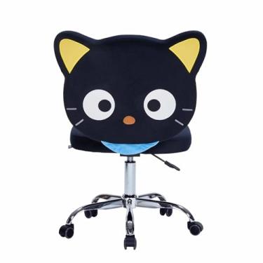 Imagem de Impressions Vanity Chococat Cadeira giratória de 360 graus para quarto, cadeira de mesa de maquiagem sem braços com 5 rodas macias, altura do assento ajustável, base de metal e assento acolchoado de