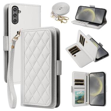 Imagem de Dibosom Capa carteira para Samsung Galaxy S24 Plus/S25 Plus S24+ S25+ 5G Argyle com alça de pulso/ombro compartimentos para cartões, bolsa flip, capa de telefone para S24Plus 24S + S 24 24+ S25Plus