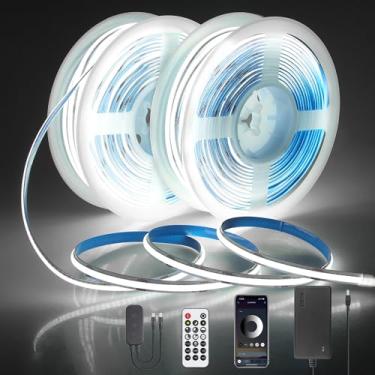 Imagem de Fita de LED COB de 24 V 480 LED/M Fita de LED de alta densidade para quarto super brilhante 6500K regulável flexível CO B luz 480LED/M fita de LED de alta densidade para decoração de festa de armário