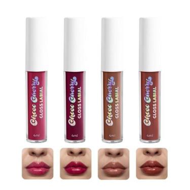 Imagem de Dailus Gloss Labial Choco Cherry 4ml Escolha seu Kit, Combo 4 Cores