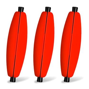 Imagem de Dr.Fish Pacote com 15 boias de pesca com fenda, boia de espuma de charuto, boia de pesca para peixe-gato, robalo, vermelho, 5 cm