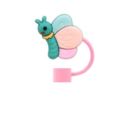 Imagem de Tampa Protetora de Silicone para Canudo 10mm, Acessórios para Copo Garrafa Stanley (BORBOLETA 4)