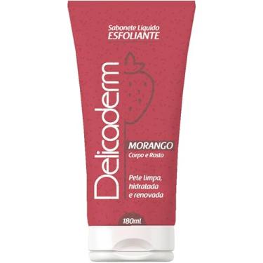 Imagem de Delicaderm, Sabonete Líquido Esfoliante, Morango, 180 ml, Vermelho
